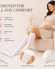 ‘On The Glo’ Compression Stockings for Pregnancy | 20–30 mmHg Support for Swelling, Leg Pain & Varicose Veins